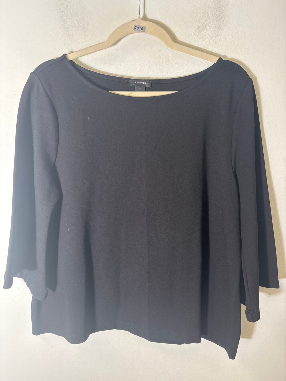 Halogen Black 3/4 Bell Sleeve A-Line Top Sz 1